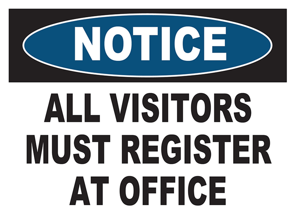 All Visitors must Register at Office Signs | Warning Signs | Safety Signs