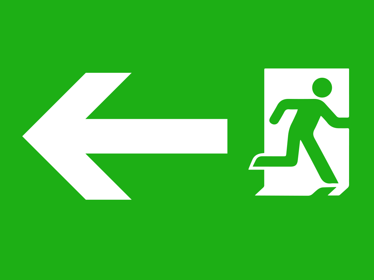 Emergency Exit Left Sign | Fire Signs | Warning Signs