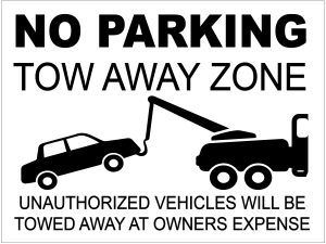 No Parking Tow Away - Parking Signs